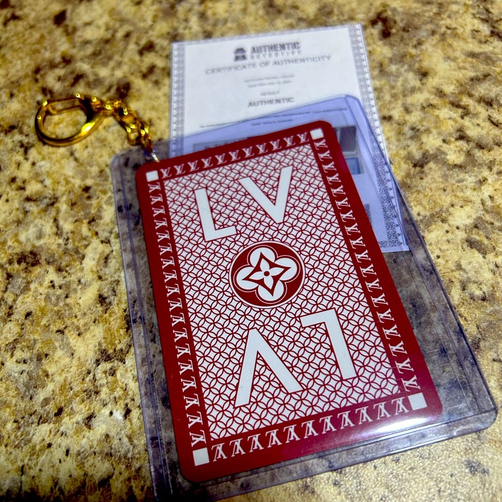 Louis Vuitton playing card key ring/purse charm plus COA